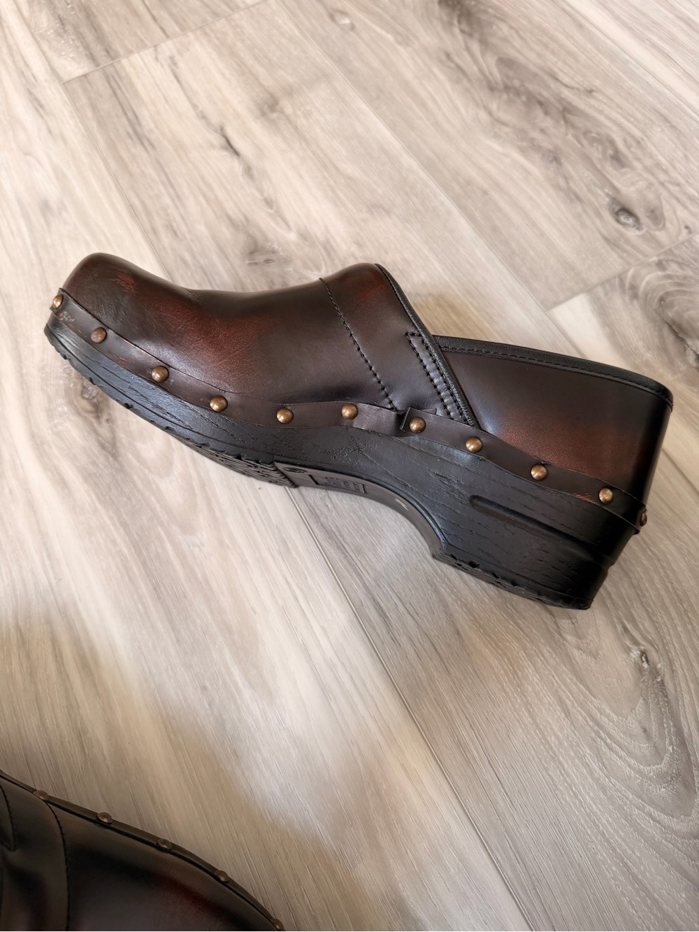 Sanita Original Danish Brown Leather Clogs EU 42 US 11.5 - Picture 7 of 10